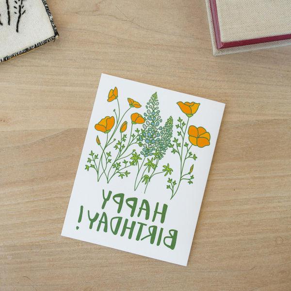 Happy Birthday California Poppy Note Card