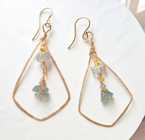 Raw Tourmaline Beauty Earrings