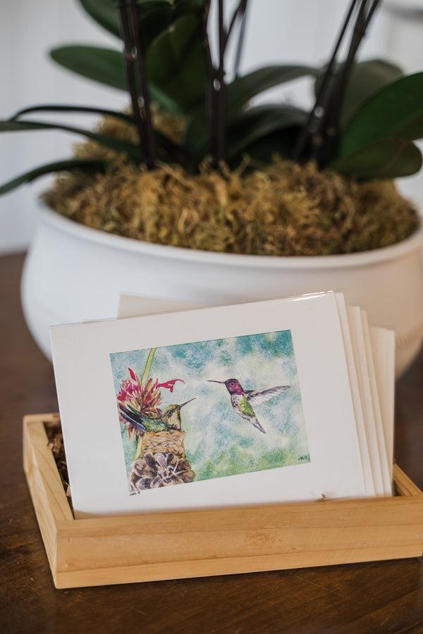 A Pair of Anna's Hummingbird Note Card